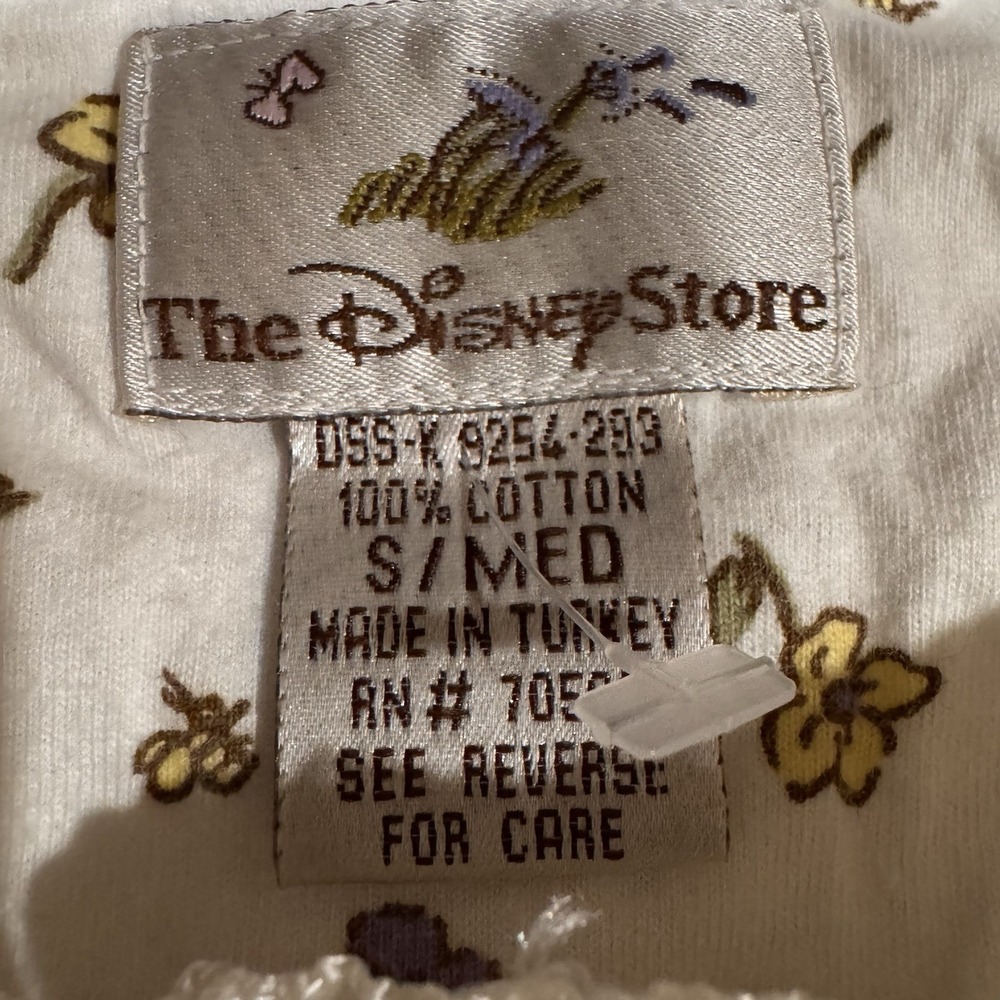 VTG Winnie The Pooh Night Gown Embroidered Cotton Lounge Sleep Adult S/M - Picture 4 of 6